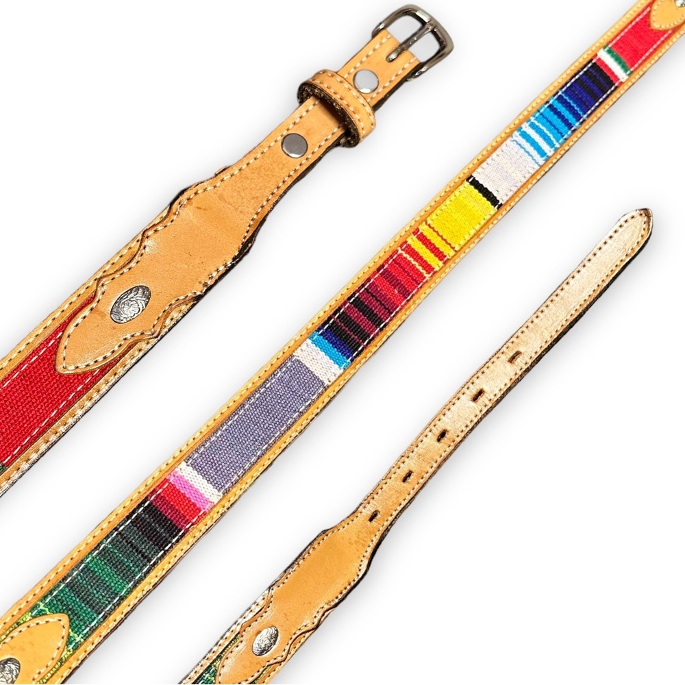 3D Belt Company Serape Leather Belt Multicolor Tan Unisex Men's Size 30